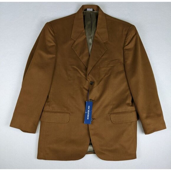 Hunt Valley Men's Blazer Size 39R Tan Brown Microfiber Faux Suede Vintage - Picture 3 of 12